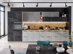 Модульная кухня Марбл мрамор лайт/мрамор дарк в Ревде - revda.mebel24.online | фото 1