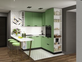 Модульная кухня Осло карбон мята в Ревде - revda.mebel24.online | фото 1