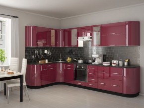 Модульная кухня Танго бордо в Ревде - revda.mebel24.online | фото 1