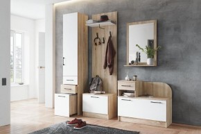 Модульная прихожая Денвер Дуб сонома/Белый в Ревде - revda.mebel24.online | фото 1
