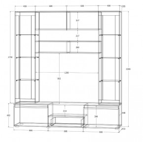 Модульная система Лиана (Дуб Крафт белый/Артвуд темный) в Ревде - revda.mebel24.online | фото 11