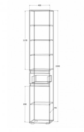 Модульная система Лиана (Дуб Крафт белый/Артвуд темный) в Ревде - revda.mebel24.online | фото 14