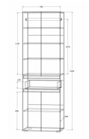 Модульная система Лиана (Дуб Крафт белый/Артвуд темный) в Ревде - revda.mebel24.online | фото 8