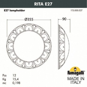 Накладной светильник Fumagalli Rita 1T3.000.000.AYE27 в Ревде - revda.mebel24.online | фото 2