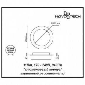 Накладной светильник Novotech Smena 357857 в Ревде - revda.mebel24.online | фото 4