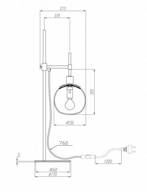 Настольная лампа декоративная Maytoni Erich MOD221-TL-01-N в Ревде - revda.mebel24.online | фото 3