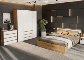 НЕКСТ 1 Спальный гарнитур (модульный) Дуб Золотой/Белый в Ревде - revda.mebel24.online | фото