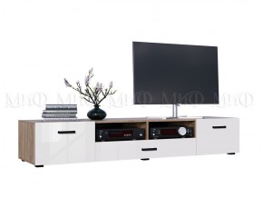 Нэнси New Тумба ТВ ЛДСП (2дв.+1ящ.) Белый глянец/Сонома в Ревде - revda.mebel24.online | фото