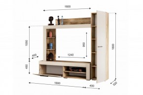 НИКОЛЬ Гостиная (Дуб крафт серый/софт айвори) в Ревде - revda.mebel24.online | фото 2