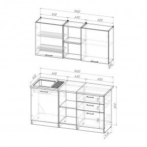 ОЛЬГА Кухонный гарнитур Стандарт 5 (1600 мм) в Ревде - revda.mebel24.online | фото 2