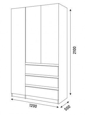 ПАРУС Шкаф 3-х ств. 1200 в Ревде - revda.mebel24.online | фото 3