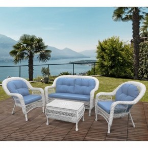 Плетеный комплект для отдыха из искусственного ротанга  LV-520 White/Blue в Ревде - revda.mebel24.online | фото 1