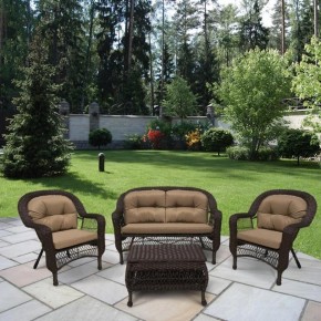 Плетеный комплект для отдыха LV-520BB Вrown/Beige в Ревде - revda.mebel24.online | фото
