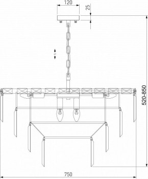 Подвесная люстра Eurosvet Elegante 10130/10 хром/прозрачный хрусталь Strotskis в Ревде - revda.mebel24.online | фото 3