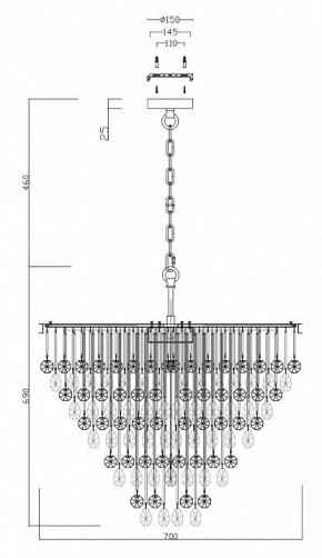 Подвесная люстра Maytoni Linn MOD091PL-09G в Ревде - revda.mebel24.online | фото 4