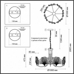Подвесная люстра Odeon Light Ventaglio 4870/7 в Ревде - revda.mebel24.online | фото 6