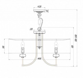 Подвесной светильник Maytoni Roma ARM006PL-08G в Ревде - revda.mebel24.online | фото 4