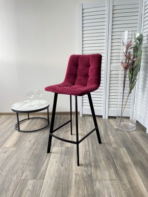 Полубарный стул CHILLI-QB SQUARE винный #16, велюр / черный каркас (H=66cm) М-City в Ревде - revda.mebel24.online | фото 4