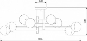 Потолочная люстра Eurosvet Nuvola 70129/8 латунь в Ревде - revda.mebel24.online | фото 3