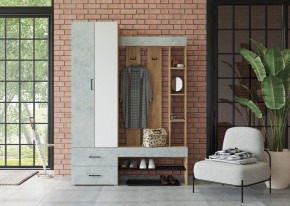 Прихожая Домино (Крафт золотой/Бетон) в Ревде - revda.mebel24.online | фото 3