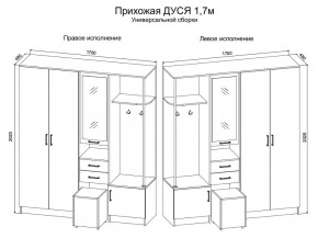 Прихожая Дуся 1.7 УНИ (Дуб Бунратти/Белый Бриллиант) в Ревде - revda.mebel24.online | фото 2