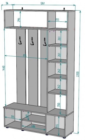 Прихожая с зеркалом V20_M в Ревде - revda.mebel24.online | фото 2