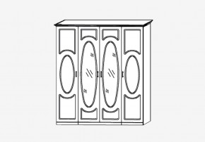 Прованс-2 Шкаф 4-х дверный с 2 зеркалами (Бежевый/Текстура белая платиной золото) в Ревде - revda.mebel24.online | фото 2