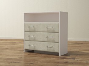 PROxSON Комод Varna (ЛДСП Белая+ткань Белый/Savana Milk (молочный)) 90x40 в Ревде - revda.mebel24.online | фото 1