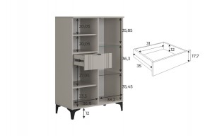 РИЧ Комод 2 со стеклом в Ревде - revda.mebel24.online | фото 3