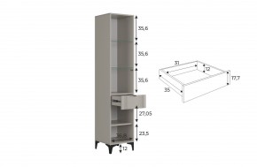 РИЧ Шкаф однодверный со стеклом в Ревде - revda.mebel24.online | фото 3