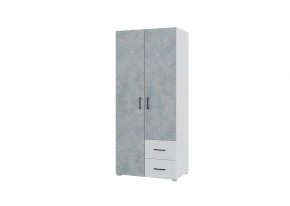 Шкаф 2-х створчатый с ящиками VICTOR (Белый-Бетон) в Ревде - revda.mebel24.online | фото