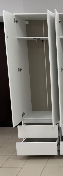 Шкаф 2-ств. с 2 ящиками и вешалкой "Бьянко" в Ревде - revda.mebel24.online | фото 2