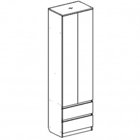 Шкаф 2-ств. с 2 ящиками и вешалкой "Бьянко" в Ревде - revda.mebel24.online | фото 3