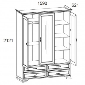 Шкаф 3D4S Z, TIFFANY, цвет вудлайн кремовый в Ревде - revda.mebel24.online | фото 1