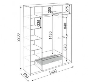 Шкаф 4 двери Глэдис М24 (Дуб Золотой/Цемент светлый) в Ревде - revda.mebel24.online | фото 3