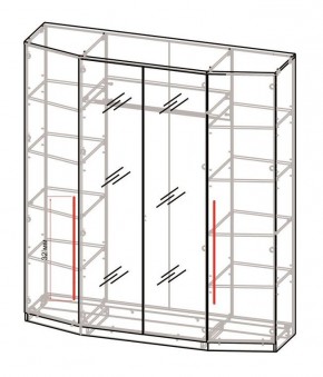 Шкаф 4-х дверный с зеркалом Шк63.1 МС Роксана (ЯШС) в Ревде - revda.mebel24.online | фото