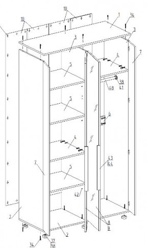 Шкаф 4-ств. с зеркалом "Лео" в Ревде - revda.mebel24.online | фото 2