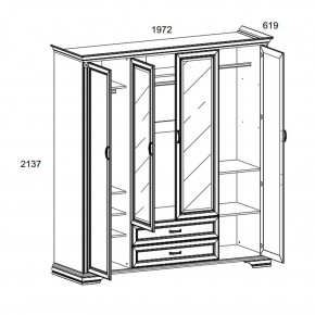 Шкаф 4D2S Z , MONAKO, цвет Сосна винтаж в Ревде - revda.mebel24.online | фото 1