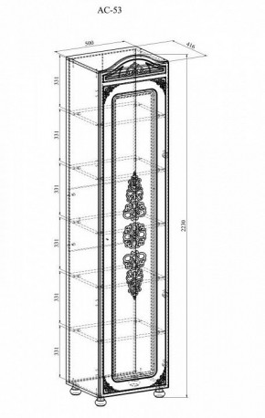 Шкаф для белья Ассоль АС-53К в Ревде - revda.mebel24.online | фото 3