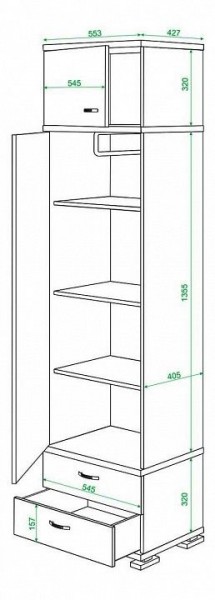 Шкаф платяной Домино КС-10 в Ревде - revda.mebel24.online | фото 3