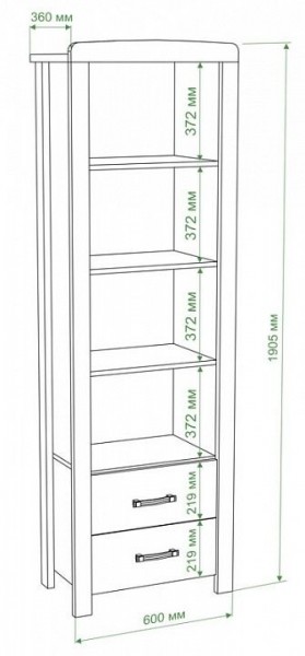 Шкаф книжный Бартоло ВТД-СФ в Ревде - revda.mebel24.online | фото 2