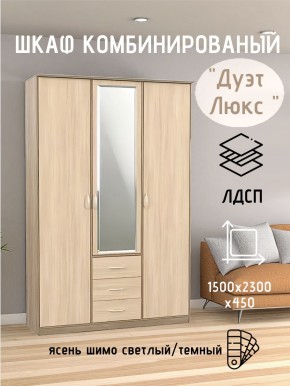 Шкаф комбинированный Дуэт Люкс с зеркалом в Ревде - revda.mebel24.online | фото 5
