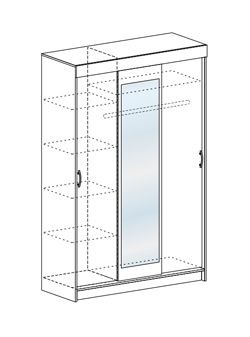 Шкаф-купе Басса ШКК 551 шимо венге/дуб белфорд в Ревде - revda.mebel24.online | фото 3