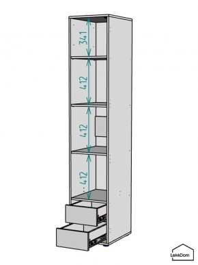Шкаф Linnea MHR-1-4 2050х400х510 (ДВ-М 11.1.25) в Ревде - revda.mebel24.online | фото 3