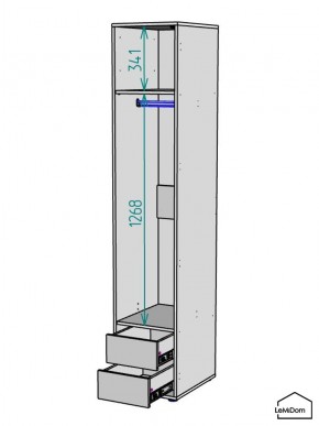 Шкаф Linnea MHR-1PO-3 2050х400х510 (Белый-М 11.1.2) в Ревде - revda.mebel24.online | фото 3