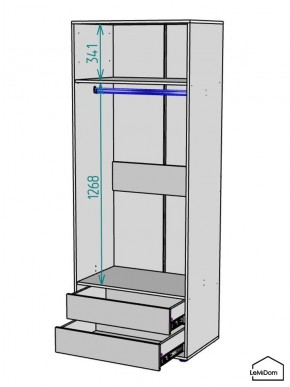 Шкаф Linnea MHR-2-3 2050х800х510 (Белый-М 11.1.2) в Ревде - revda.mebel24.online | фото 3