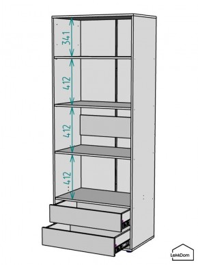 Шкаф Linnea MHR-2PO-4 2050х800х510 (Белый-М 11.1.2) в Ревде - revda.mebel24.online | фото 3