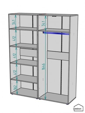 Шкаф Linnea MHR-4-1 2050х1600х510 (Белый-М 11.1.2) в Ревде - revda.mebel24.online | фото 3