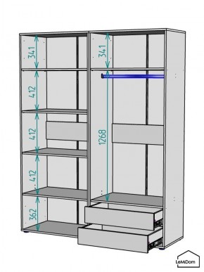 Шкаф Linnea MHR-4PO-2 2050х1600х510 (Белый-М 11.1.1) в Ревде - revda.mebel24.online | фото 3