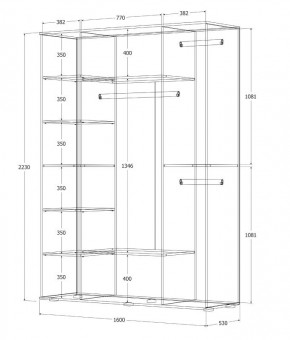 Шкаф Норден 1600 (Дуб Крафт золотой) в Ревде - revda.mebel24.online | фото 3